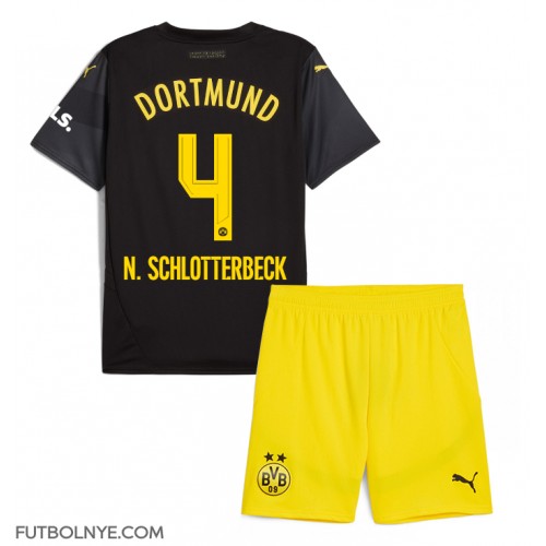 Camiseta Borussia Dortmund Nico Schlotterbeck #4 Visitante Equipación para niños 2024-25 manga corta (+ pantalones cortos)